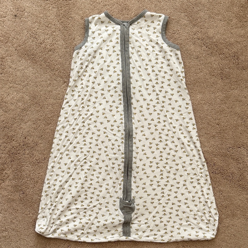 Burts Bees Kids Sleep Sack with Bees and Gray Accents, 1.0 tog